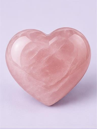 Polished rose quartz heart